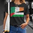 Ireland Palestine Flags Half Irish Half Palestinian T-Shirt Gifts for Her