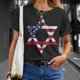 Israel American Flag Star Of David Israelite Jew Jewish T-Shirt Gifts for Her