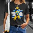 Israel Flag Yellow Ribbon Bring Them Home Now Israel T-Shirt Gifts for Her
