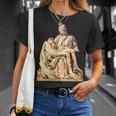 Italian Sculptor Michelangelo Pieta Statue Jesus Mother Mary T-Shirt Gifts for Her