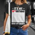 It's My 18Th Birthday 18 Years Old Birthday Party Sign My T-Shirt Gifts for Her