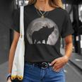Jabalí Mirando A La Luna Camiseta unisex Regalos para ella