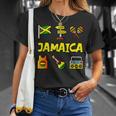 Jamaica Icons Jamaican Flag Love Reggae Guitar Maracas T-Shirt Gifts for Her