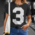 Jersey Number 3 Athletic Style T-Shirt Gifts for Her