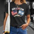 Jerusalem Israel Usa American Flag T-Shirt Gifts for Her