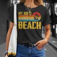 My Job Is Beach Retro Summer Vacation Beach T-Shirt Gifts for Her