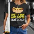 Just A Boy Who Loves Hot Dogs Hot Dog T-Shirt Gifts for Her