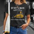 Just A Boy Who Loves Skid Sr Loaders Construction Lover T-Shirt Gifts for Her