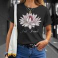 Just Breathe Lotus White Water Lily For Yoga Fitness T-Shirt Gifts for Her