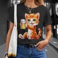 Katze Kater Trinkt Bier Zum Männertag Oderatertag T-Shirt Geschenke für Sie