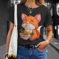 Kawaii Japanese Anime Fox Ramen Food Lovers T-Shirt Gifts for Her