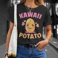 Kawaii Patata Anime Disfraz Lindo Amante De Patatas Japonesas Camiseta unisex Regalos para ella