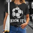 Kick It Soccer Ball Game Day Soccer Mom Sport T-Shirt Gifts for Her