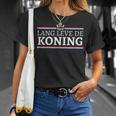 Koningsdag Long Leve De Koning Kingsday Netherlands Flag Orange T-Shirt Geschenke für Sie