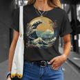 La Gran Ola Y Las Montañas Arte Japonés Kanagawa Camiseta unisex Regalos para ella