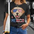 Labrador 4Th Of July Merica Men Usa American Flag T-Shirt Gifts for Her
