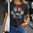 Labrador Retriever Paws Dog Lovers Red Heart Pet T-Shirt Gifts for Her