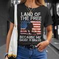 Land Of The Free Because My Daddy Is Brave Military Child T-Shirt Gifts for Her