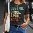 Legend Since April 2004 20Th Birthday Boy 20 Years Old T-Shirt Gifts for Her