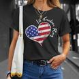 Let Freedom Ring Heart 4Th Of July Patriotic Usa Flag Stars T-Shirt Gifts for Her