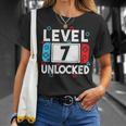 Level 7 Unlocked Gamer 7Th Birthday Video Game Boys T-Shirt Gifts for Her