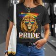 Lgbt Lion Gay Pride Lgbtq Rainbow Flag Sunglasses T-Shirt Gifts for Her