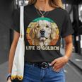 Life Is Golden Retro Vintage Dog Owner Canine Lover T-Shirt Gifts for Her
