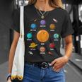 Lindo Sistema Solar De Planetas Coloridos Regalo Para Niños Camiseta unisex Regalos para ella