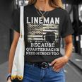 Lineman Football Patriotic American Flag Camouflage T-Shirt Gifts for Her