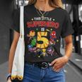 This Little Superhero Is 5 Birthday Superhero 5 Year Old Boy T-Shirt Gifts for Her