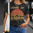 Living At 33Rpm Vinyl Collector Vintage Record Player Music T-Shirt Gifts for Her
