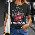 London Vibes Famous London Landmarks Souvenir London Love T-Shirt Geschenke für Sie