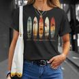 Longboard Surfboards Retro Vintage Style Palms Beach Surfing T-Shirt Gifts for Her