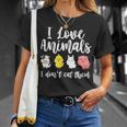 I Love Animals I Don't Eat Them Vegan Vegetarian T-Shirt Gifts for Her