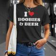 I Love Boobies And Beer Humorous T-Shirt Gifts for Her