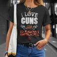 I Love Guns And Bacon Gun Lover Freedom Usa T-Shirt Gifts for Her