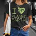 I Love Heart Planet Earth GlobeT-Shirt Gifts for Her