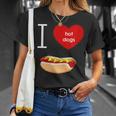 I Love Hot Dogs I Heart Hot Dog Sausage Lover'sT-Shirt Gifts for Her
