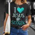 I Love Jesus And Soccer Christian Futbal Goalie T-Shirt Gifts for Her