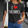 I Love Skunks I Heart Skunks Skunk Lover Stink Badger Weasel T-Shirt Gifts for Her