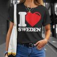 I Love Sweden Heart Flag Scandinavian Nordic Pride T-Shirt Gifts for Her