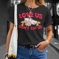 Love Us Don't Eat Us Vegan Vegetarian Animal Lover T-Shirt Gifts for Her