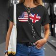Loving Usa United Kingdom Flag Heart British Americans Love T-Shirt Gifts for Her