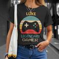 Luke Name Personalised Legendary Gamer T-Shirt Gifts for Her