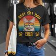 Lustige Katzeatertag Retrointage Papa Best Cat Dad Ever T-Shirt Geschenke für Sie