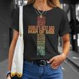 Man Of God Christian Cross Fathers Day Jesus Dad Bible Verse T-Shirt Gifts for Her