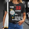 Man Vor 32 Jahren Schnellster Slogan Schwarz T-Shirt zum 32. Geburtstag Geschenke für Sie