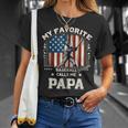 Mein Lieblings-Baseballspieler Nennt Mich Papa American Flag Dad Kapuzenjacke T-Shirt Geschenke für Sie