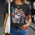 Memorial Day Cat 4Th Of July Patriotic Usa Flag T-Shirt Gifts for Her