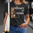 Meow's It Going Cat Pun Cat Saying T-Shirt Gifts for Her